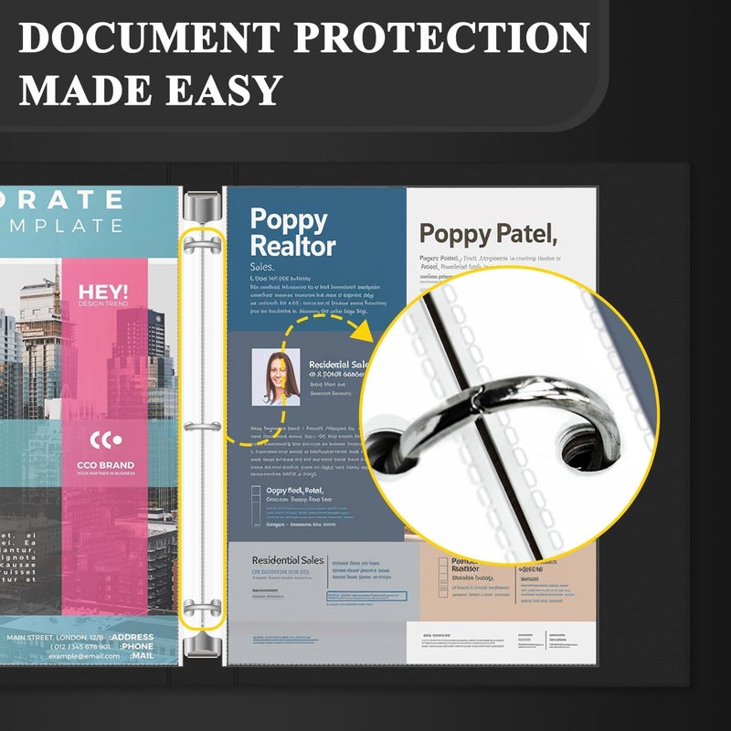Amafgle Clear Sheet Protectors for 3 Ring Binder, Plastic Sleeves for Paper 8.5x11, Heavy Duty Page Protectors for 3 Ring Binder, Top Loading Paper Protector for Documents and Photos,Letter Size. - Image 3